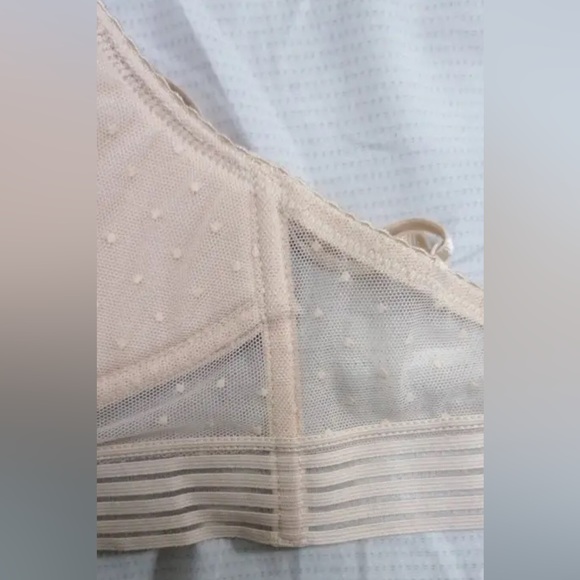 Bra Thin Triangular Woman Soft Seamless Backless Back Sexy Bralette Dot Mesh L - Picture 13 of 16